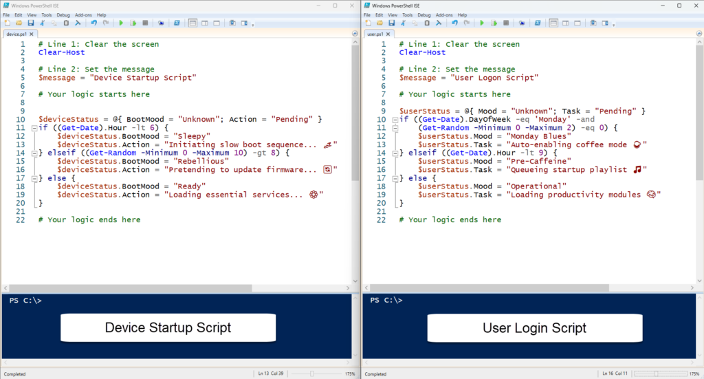 Device Startup And User Login Powershell Script